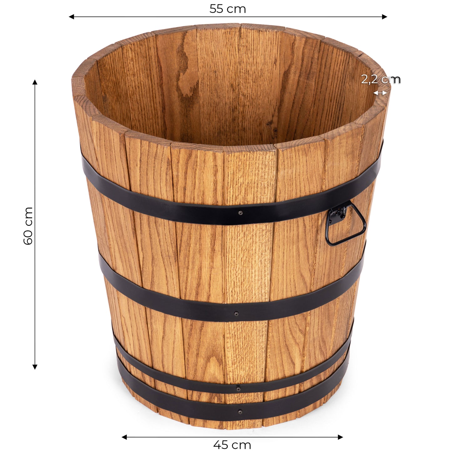 GROSSER PFLANZKÜBEL AUS EICHENHOLZ FÜR PALME