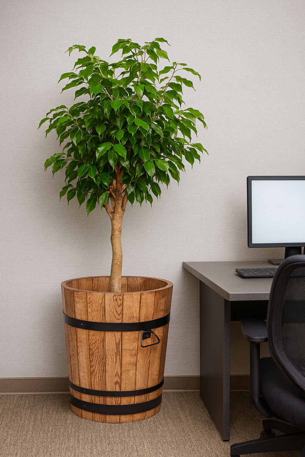 XXL PFLANZKÜBEL AUS EICHENHOLZ FÜR PALME